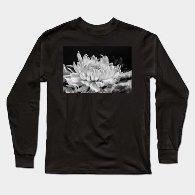 Bloom in Black and White Long Sleeve T-Shirt by Ckauzmann